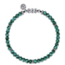 925 Sterling Silver and 4mm Malachite Beaded Bracelet