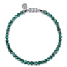 925 Sterling Silver and 4mm Malachite Beaded Bracelet