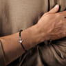 925 Sterling Silver and 4mm Onyx Beaded Bracelet with Anchor