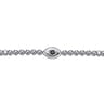 925 Sterling Silver and 4mm Silver Beaded Bracelet with Evil Eye