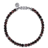 925 Sterling Silver and 4mm Tiger Eye Beaded Bracelet