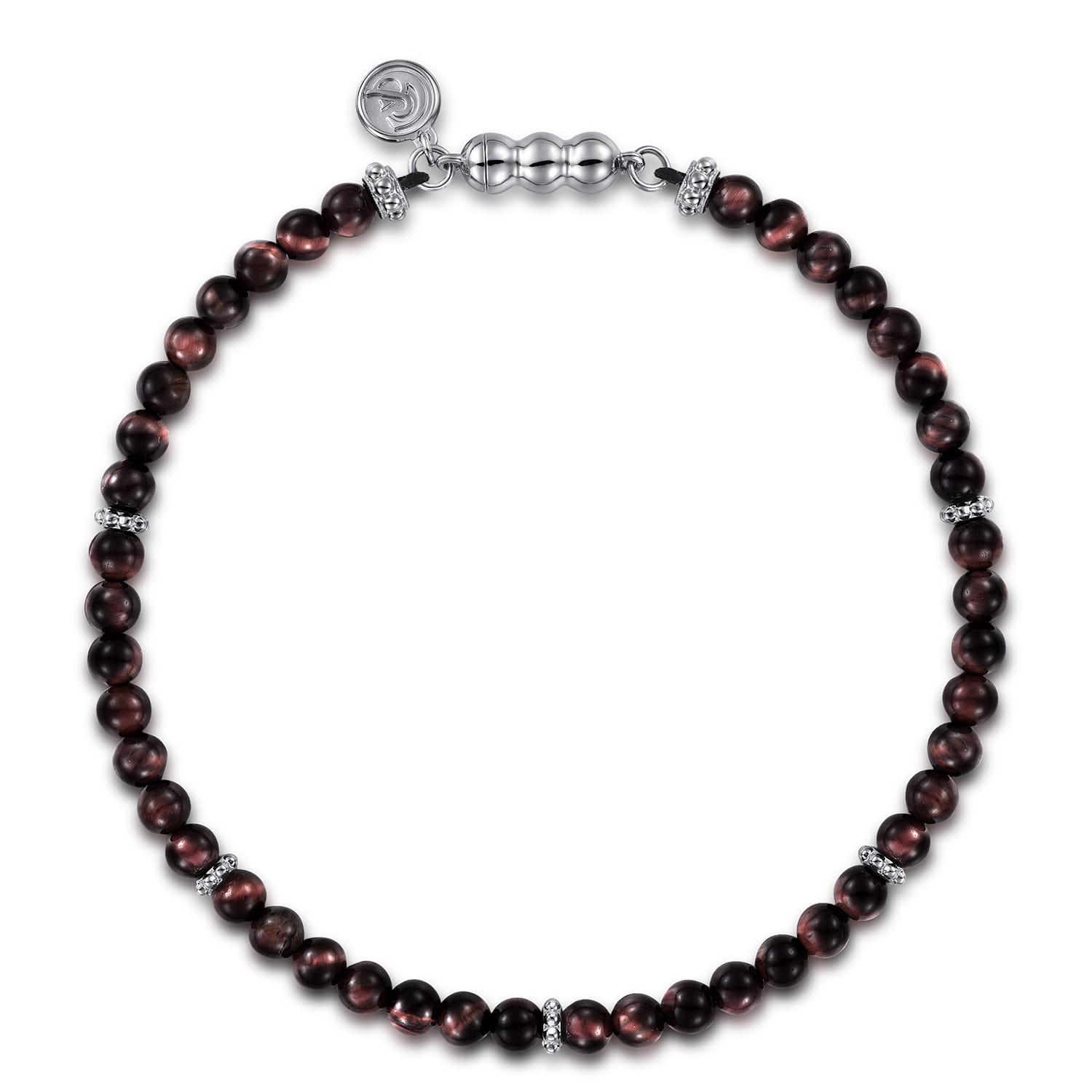 925 Sterling Silver and 4mm Tiger Eye Beaded Bracelet - Shot 1