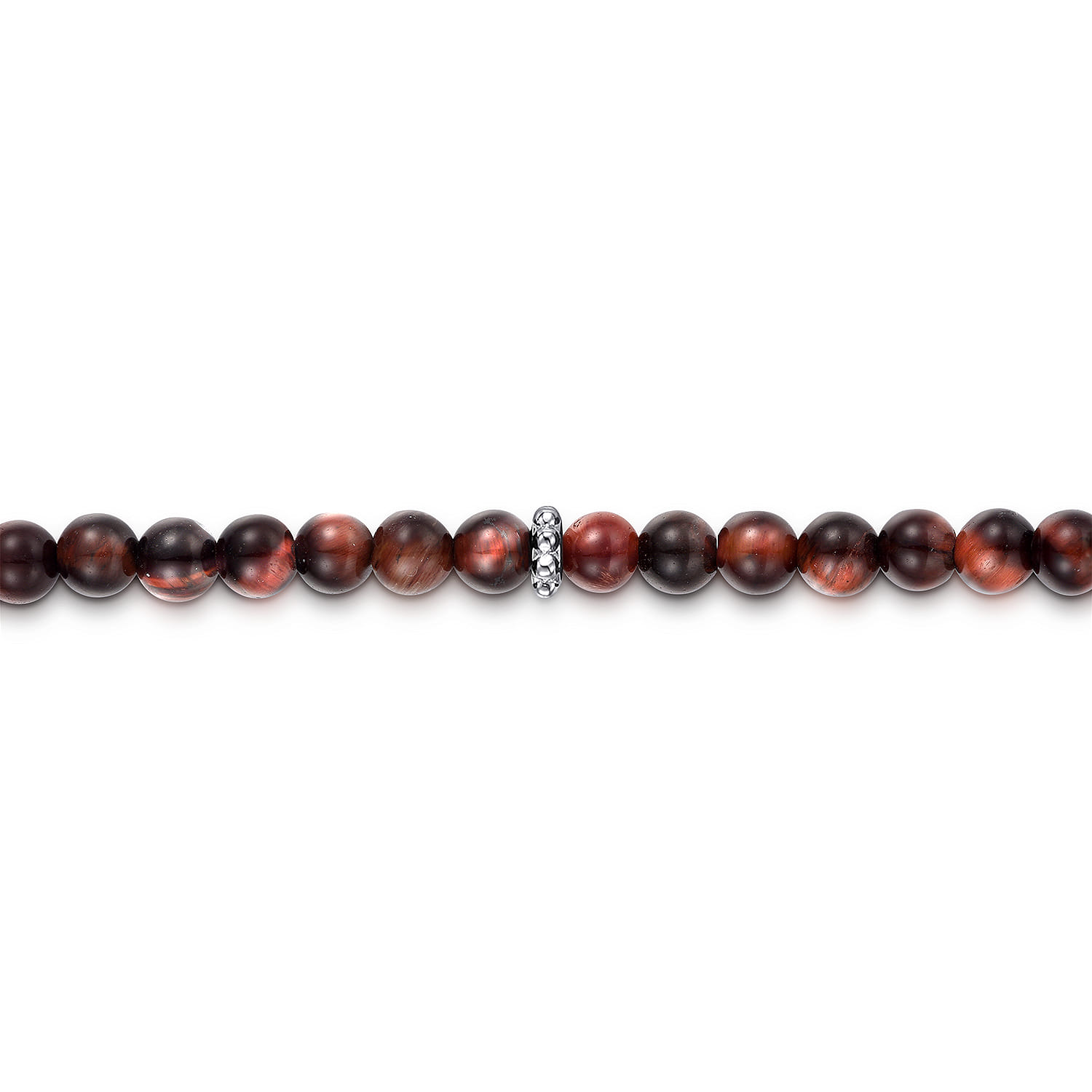 925 Sterling Silver and 4mm Tiger Eye Beaded Bracelet - Shot 2