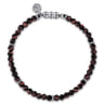 925 Sterling Silver and 4mm Tiger Eye Beaded Bracelet