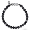 925 Sterling Silver and 6mm Black Onyx Beaded Bracelet