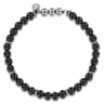 925 Sterling Silver and 6mm Black Onyx Beaded Bracelet