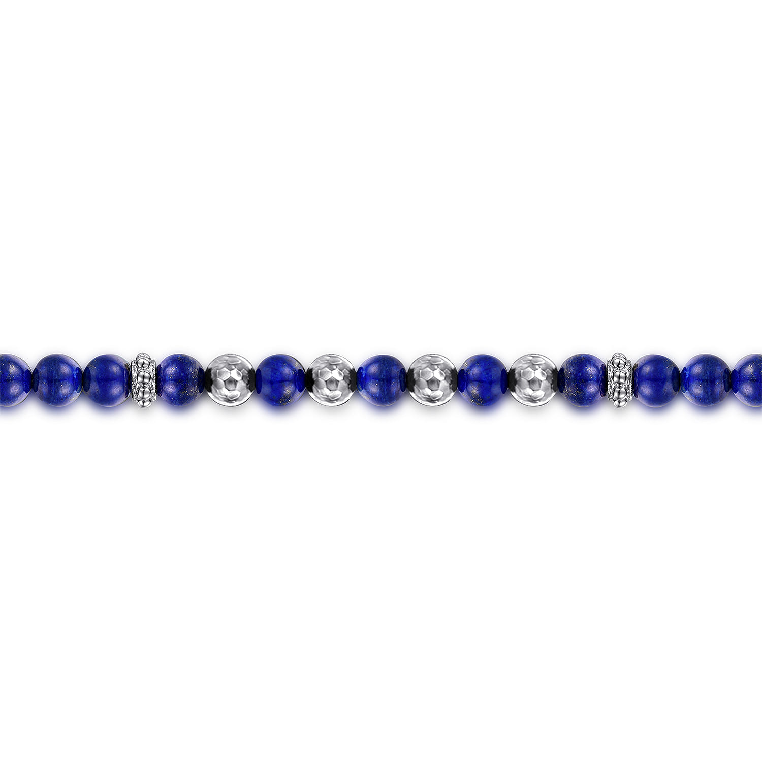 925 Sterling Silver and 6mm Lapis Beaded Bracelet - Shot 2