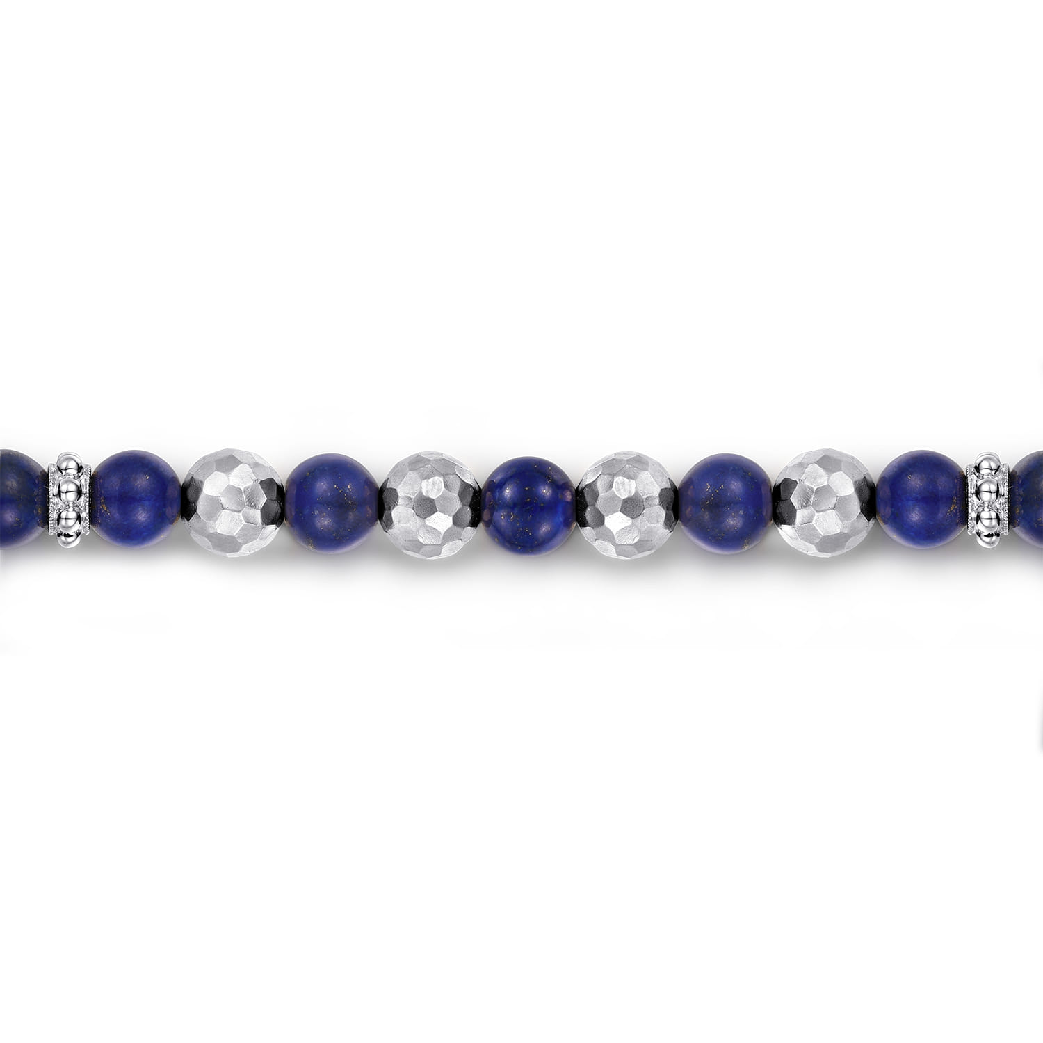 925 Sterling Silver and 6mm Lapis Beaded Bracelet - Shot 2