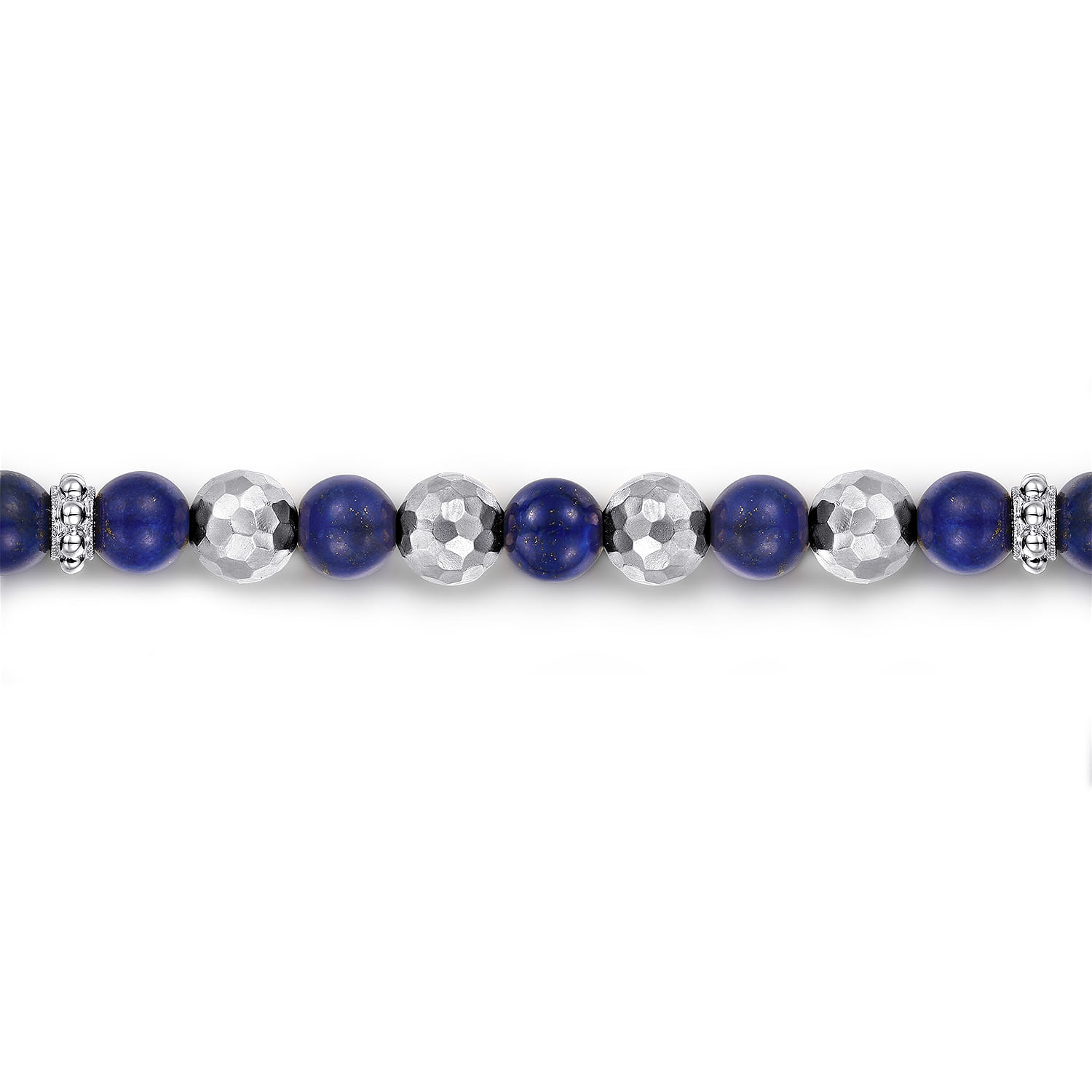 925 Sterling Silver and 6mm Lapis Beaded Bracelet - Shot 2