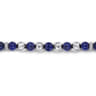 925 Sterling Silver and 6mm Lapis Beaded Bracelet