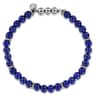 925 Sterling Silver and 6mm Lapis Beaded Bracelet