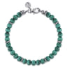 925 Sterling Silver and 6mm Malachite Beaded Bracelet