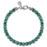 925 Sterling Silver and 6mm Malachite Beaded Bracelet