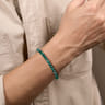 925 Sterling Silver and 6mm Malachite Beaded Bracelet
