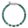 925 Sterling Silver and 6mm Malachite Beaded Bracelet