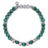 925 Sterling Silver and 6mm Malachite Beaded Bracelet