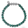 925 Sterling Silver and 6mm Malachite Beaded Bracelet