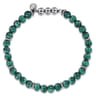 925 Sterling Silver and 6mm Malachite Beaded Bracelet