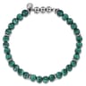 925 Sterling Silver and 6mm Malachite Beaded Bracelet