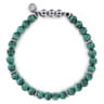925 Sterling Silver and 6mm Malachite Beaded Bracelet