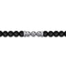 925 Sterling Silver and 6mm Matte Onyx Beaded Station Bracelet