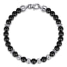 925 Sterling Silver and 6mm Onyx Beaded Bracelet