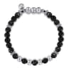 925 Sterling Silver and 6mm Onyx Beaded Bracelet