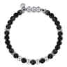 925 Sterling Silver and 6mm Onyx Beaded Bracelet