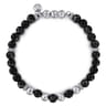 925 Sterling Silver and 6mm Onyx Beaded Bracelet