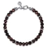 925 Sterling Silver and 6mm Tiger Eye Beaded Bracelet