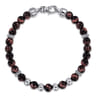 925 Sterling Silver and 6mm Tiger Eye Beaded Bracelet