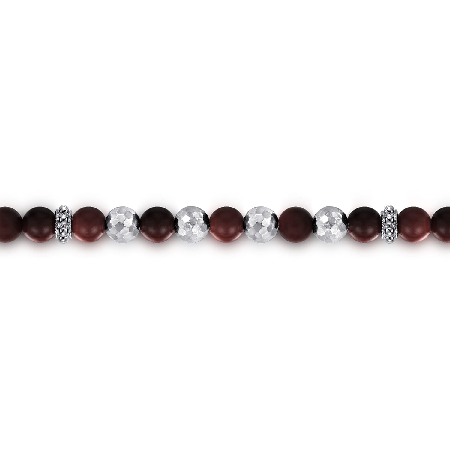 925 Sterling Silver and 6mm Tiger Eye Beaded Bracelet - Shot 2