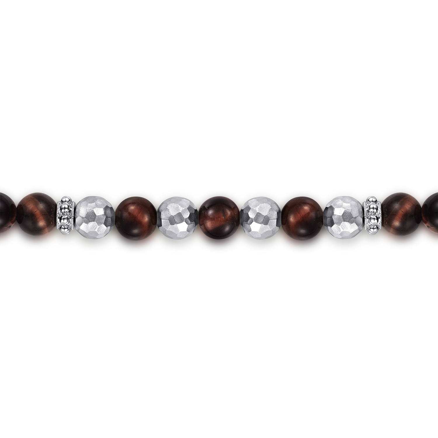 925 Sterling Silver and 6mm Tiger Eye Beaded Bracelet - Shot 2