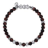 925 Sterling Silver and 6mm Tiger Eye Beaded Bracelet