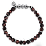 925 Sterling Silver and 6mm Tiger Eye Beaded Bracelet