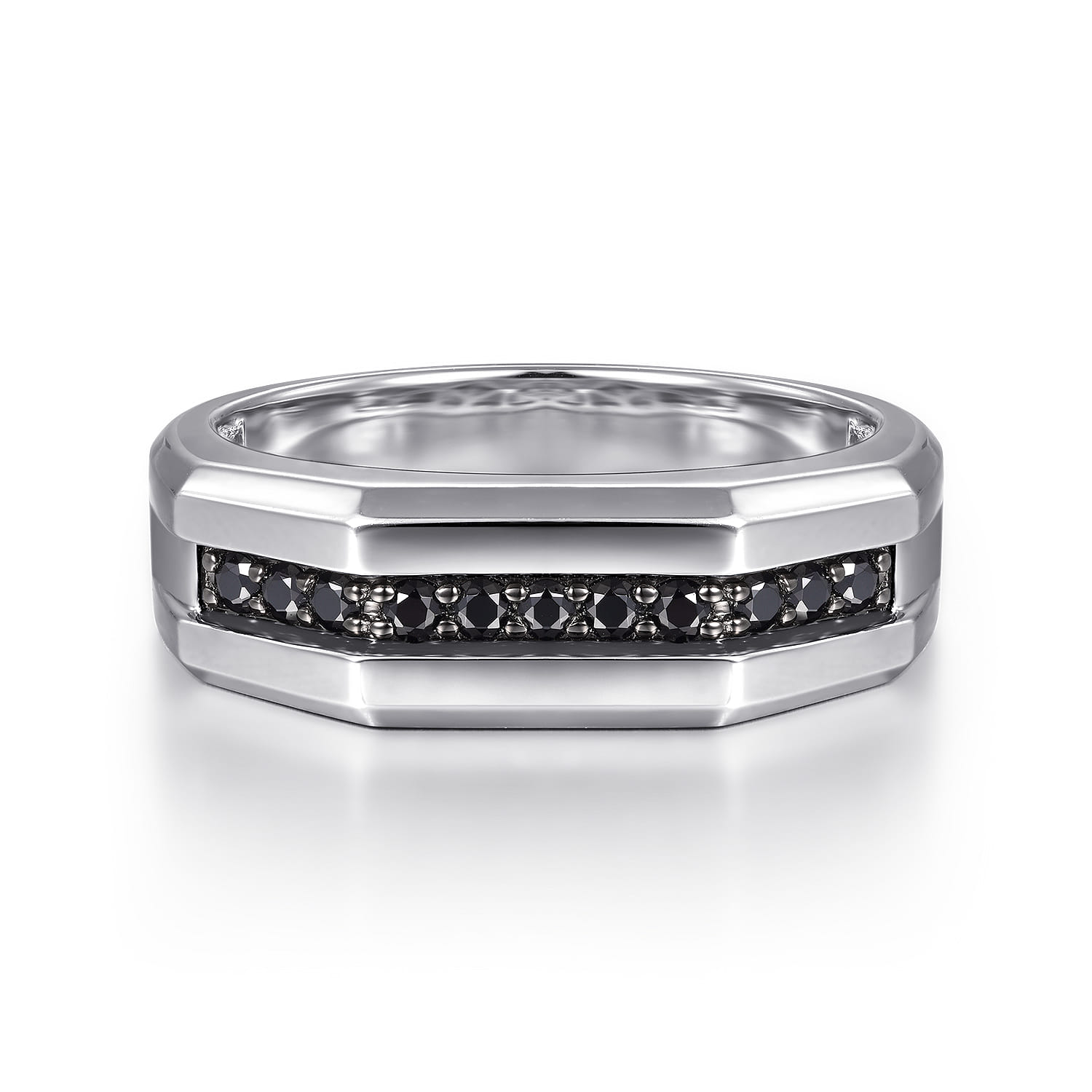 925 Sterling Silver and Black Spinel Band