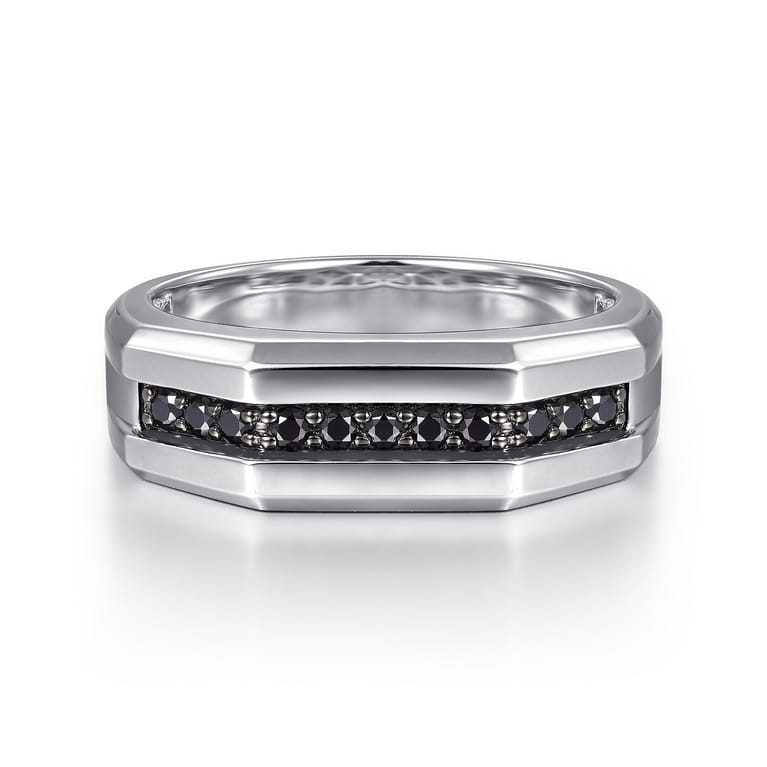 925 Sterling Silver and Black Spinel Band - Shot 1