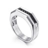 925 Sterling Silver and Black Spinel Band