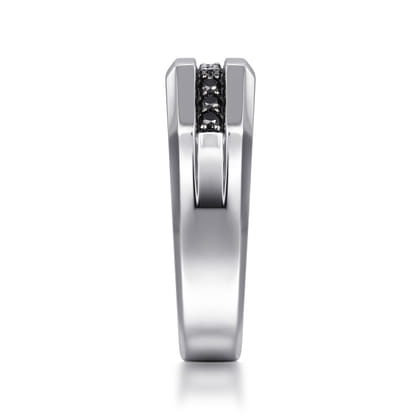 925 Sterling Silver and Black Spinel Band