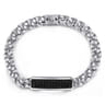 925 Sterling Silver and Black Spinel ID Bracelet