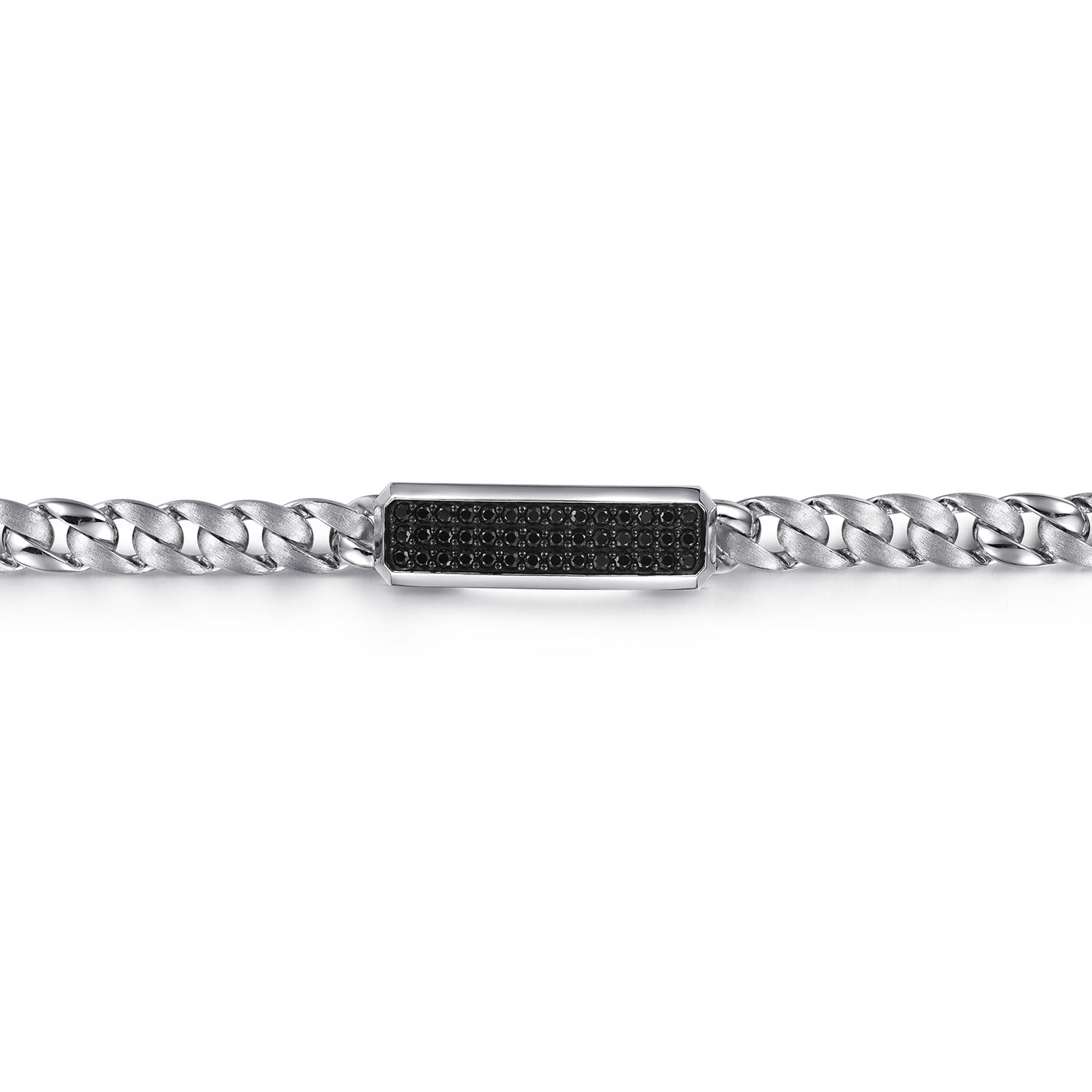925 Sterling Silver and Black Spinel ID Bracelet - Shot 2