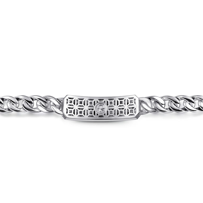 925 Sterling Silver and Black Spinel ID Bracelet - Shot 3
