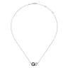 925 Sterling Silver and Black Spinel Interlocking Links Necklace