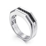 925 Sterling Silver and Black Spinel Men's Band