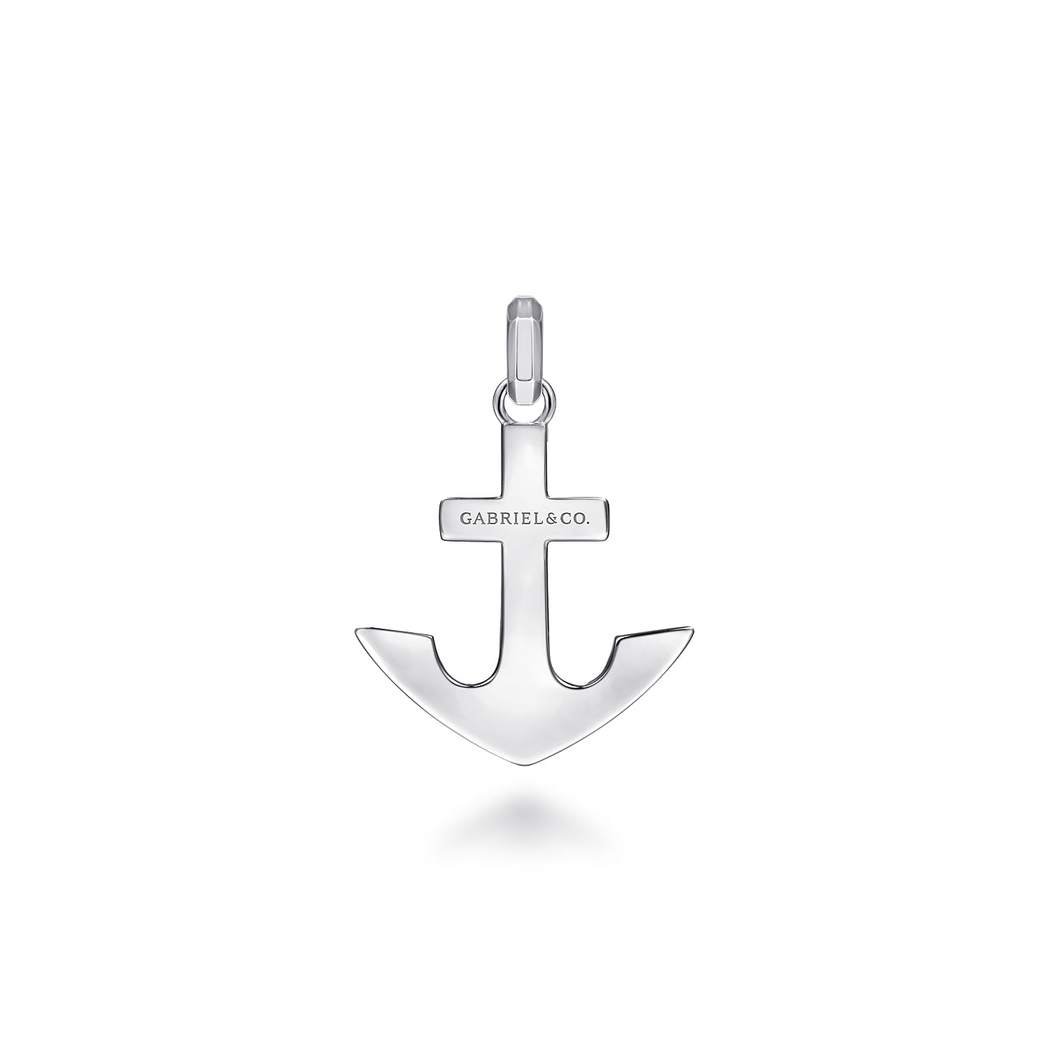 925 Sterling Silver and Diamond Anchor Pendant - 0.1 ct - Shot 2