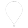 925 Sterling Silver and Diamond Double Heart Pendant Necklace - 0.08 ct