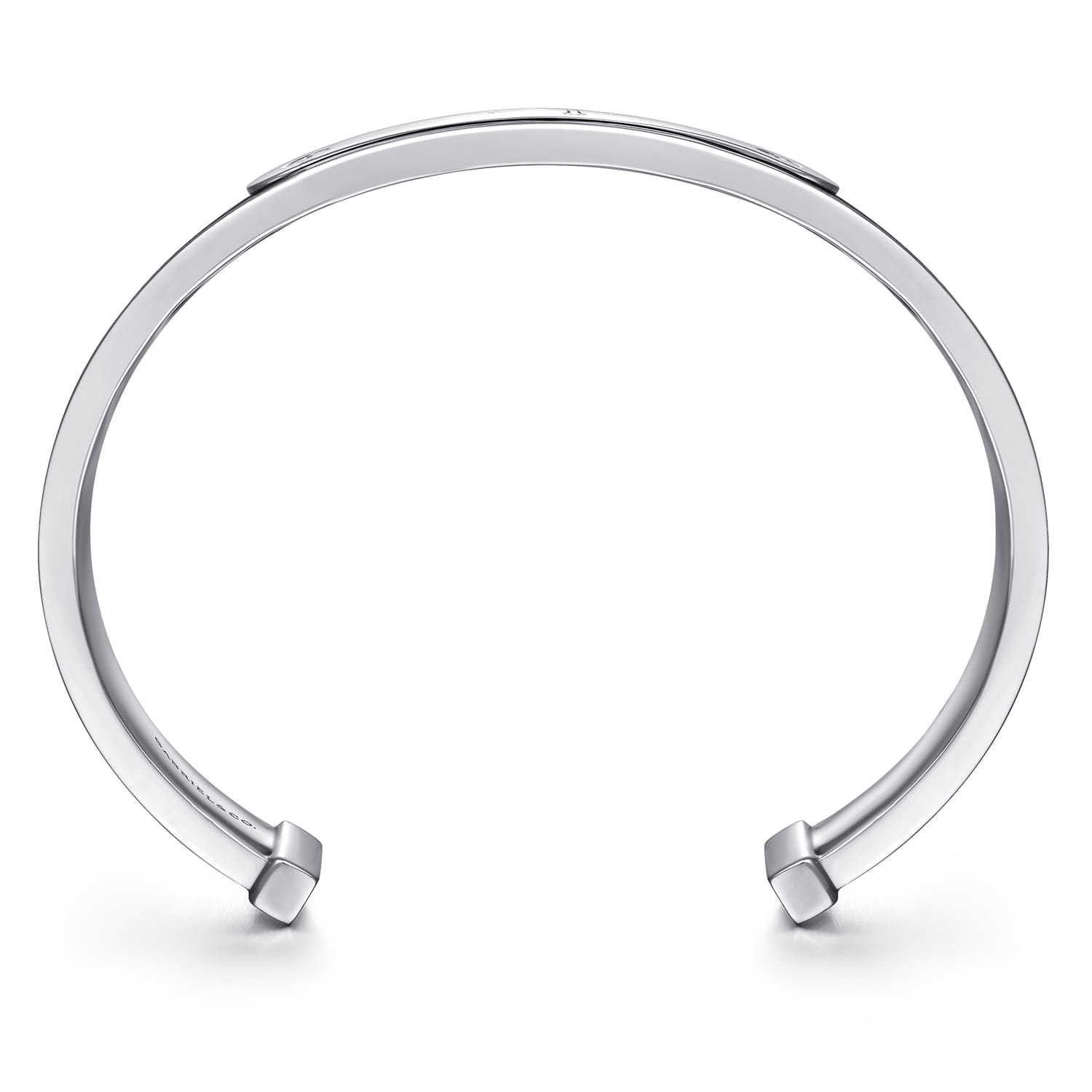 925 Sterling Silver and Leather Cross ID Cuff Bracelet