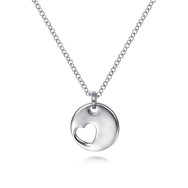 925 Sterling Silver and Rose Sterling Silver Plated Heart Pendant Necklace - Shot 1