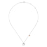 925 Sterling Silver and Rose Sterling Silver Plated Heart Pendant Necklace