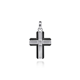 925-Sterling-Silver-and-Titanium-Cross-Pendant1